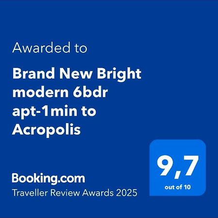 Brand New Bright Modern 6Bdr Apt-1Min To Acropolis Atene Esterno foto